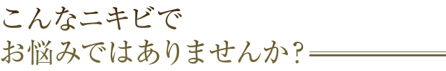 こんなニキビでお悩みではありませんか?