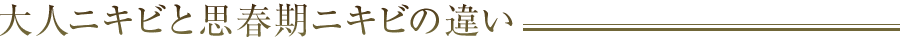 大人ニキビと思春期ニキビの違い