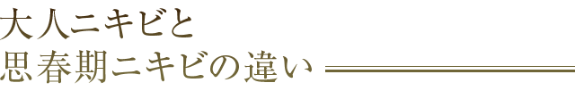 大人ニキビと思春期ニキビの違い